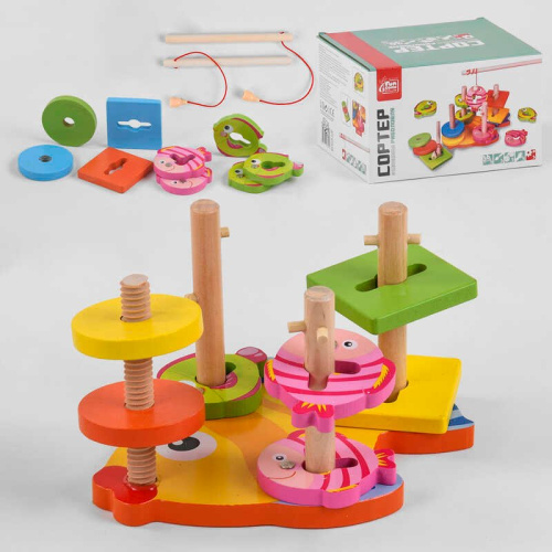 Деревянная игрушка (61639) "Fun Game", магнитная рыбалка, в коробке