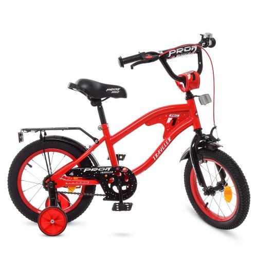 Детский двухколесный велосипед Profi TRAVELER 14" (Y14181) с дополнительными колесами