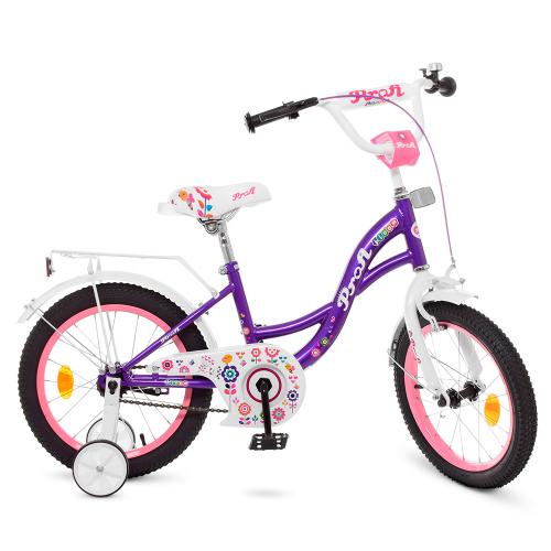 Детский двухколесный велосипед Profi Bloom 18" (Y1822-1) с дополнительными колесами