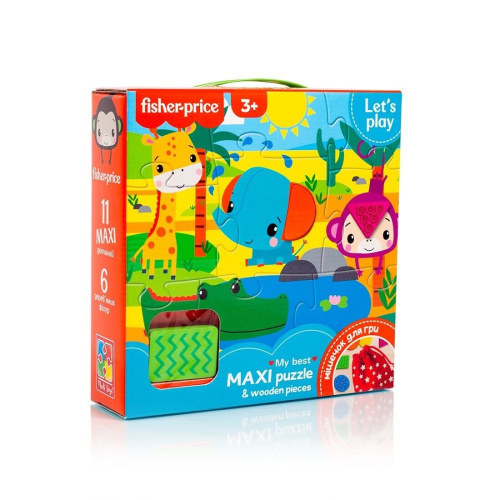 Пазлы "Fisher Price. Maxi puzzle and wooden pieces"  "Vladi Toys" (VT 1100-01) укр 