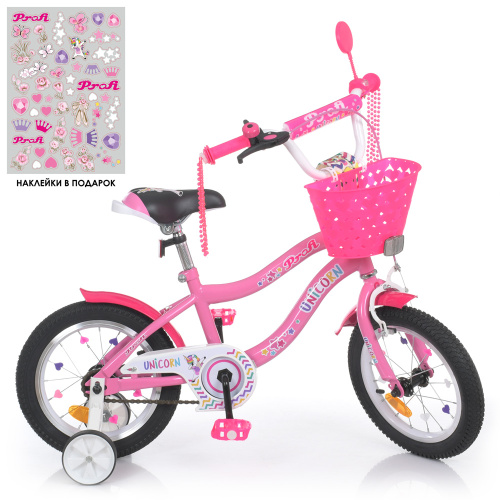 Двухколесный велосипед Profi Unicorn 14" (Y14241-1) Розовый