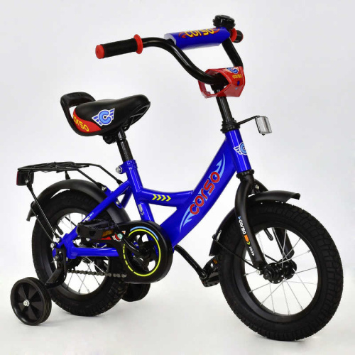 Двухколесный велосипед CORSO 12" Синий (С12070) со звонком