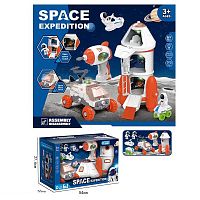 Набор космоса 551-2 (8/2) космическая ракета, шуруповерт на батарейках, марсоход, 2 игровые фигурки, 2 вида мини-транспорта, свет, в коробке