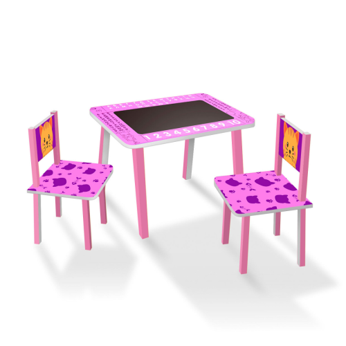 Столик со стульчиками МИНИ Котик Розовый (С 065)