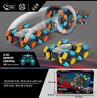 Машина-перевертыш на р/у - 2 цвета, аккум. 3,7 V, двухсторонняя, подсветка (9027 Q)