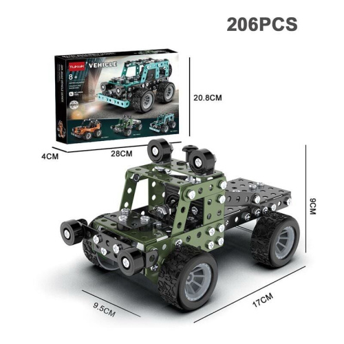 Конструктор YK 622 (72) "Внедорожник", 206 деталей, металлический, в коробке