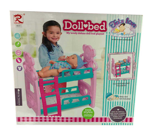 Кроватка для кукол двухъярусная (8117)