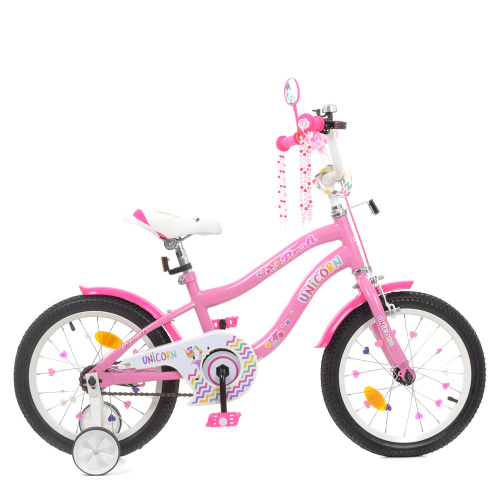 Двухколесный велосипед Profi Unicorn 16" (Y16241-1) Розовый фото 2