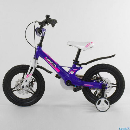 Велосипед двухколесный Corso Фиолетовый 14" (MG-77218) с магниевой рамой фото 2