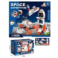 Набор космоса 551-3 (8/2) космический шаттл, космическая ракета, марсоход, 2 игровые фигурки, 2 вида мини-транспорта, звук, свет, в коробке