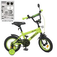 Велосипед детский двухколесный PROF1 Dino 12д. (Y1271-1) салатово-черный матовый