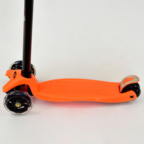 Детский трехколесный самокат Best Scooter MAXI Оранжевый (466-113) со светящимися колесами фото 2