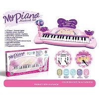 Пианино 6613 A (18/2) подсветка, микрофон, 8 инструментов, 4 мелодии, функция записи, в коробке