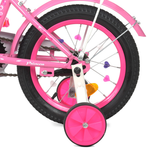 Двухколесный велосипед Profi Princess 14" (Y1411) с дополнительными колесами фото 5