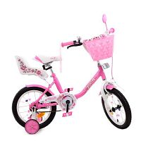 Двухколесный велосипед Profi Ballerina 14" Розовый (Y1481-1K) с дополнительными колесиками