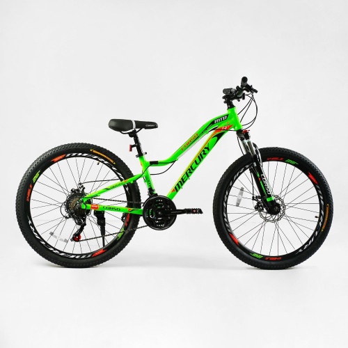 Велосипед Спортивный Corso «MERCURY» 26" дюймов MR-26270 (1) рама алюминиевая 13", оборудование Shimano 21 скорость, собран на 75%