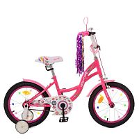 Детский двухколесный велосипед Profi Bloom 16" (Y1623-1) с дополнительными колесами