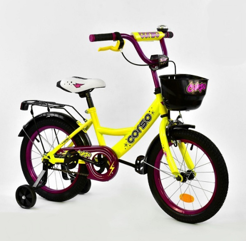 Двухколесный велосипед Corso 16" (G-16740) с дополнительными колесами