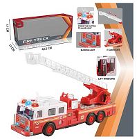 Спецтехника XF 733 A (24) "Пожарная служба", подсветка, звуки, инерция, подвижные элементы в коробке