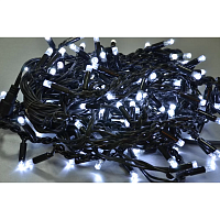 Гирлянда Уличная Штора LED 200, холодный белый, чёрный провод (1-107)