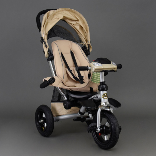Трехколесный детский велосипед Best Trike (698 Бежевый) с интерактивной панелью фото 2