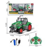 Трактор на радиоуправлении QH 205(48) подсветка, акум. 3,7 V, пульт 27 МГц, масштаб 1:24, в коробке