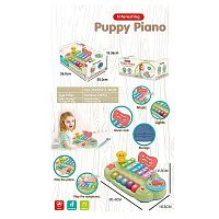 Ксилофон 25826 E (24) “Puppy Piano”, отчет, звук, мелодии и песни на английском, 5 тонов, 2 палочки, 4 режима, в коробке