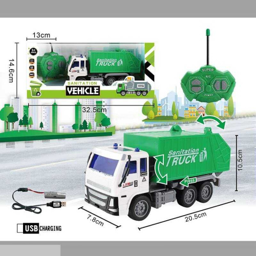 Машинка на радиоуправлении 543-1 B (48) "Мусор", аккумулятор 3,7V, 27 MHz, в коробке