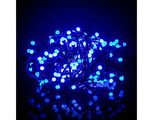 Гирлянда чёрный шнур круглые лампы, 300 LED, синяя, 40 м