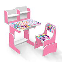 Парта школьная Литл Пони Розовая (018) со стулом