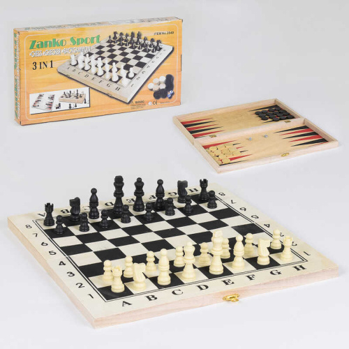 Шахматы деревянные 3в1 (С 36817)