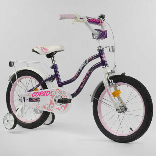 Двухколесный велосипед 16" Corso (Т-21255) Фиолетовый