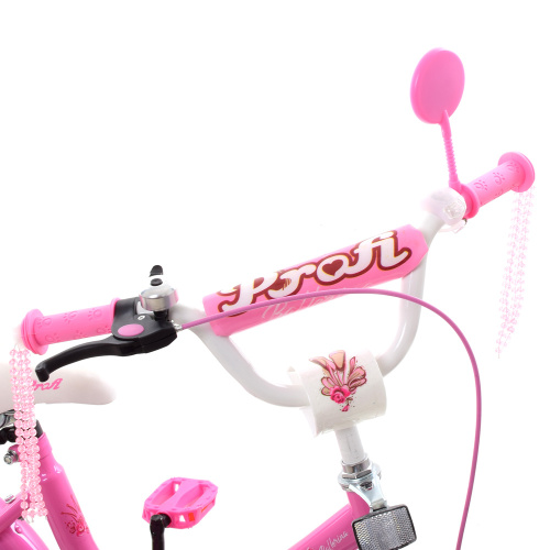 Двухколесный велосипед Profi Ballerina 14" Розовый (Y1481) с дополнительными колесиками фото 3