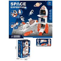 Набор космоса 551-7 (18/2) космическая ракета, шаттл, 2 игровые фигурки, подсветка, отвертка, в коробке
