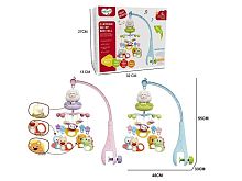Карусель музыкальная 368-14 (36/2) 2 цвета, мелодии, подсветка, таймер, 5 подвесок-погремушек, пульт, в коробке