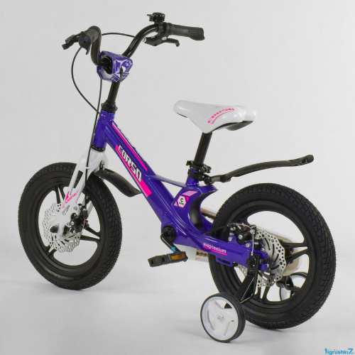 Велосипед двухколесный Corso Фиолетовый 14" (MG-77218) с магниевой рамой фото 3
