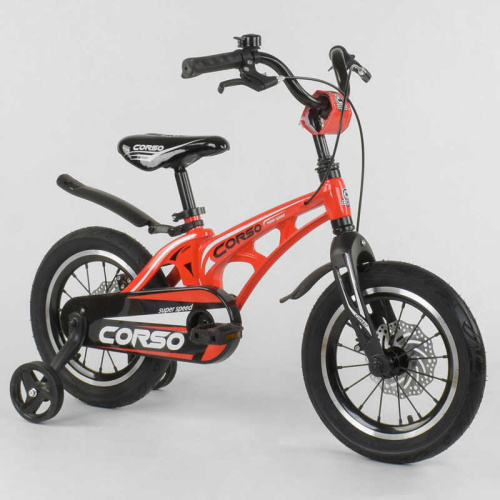 Двухколесный велосипед CORSO 14" Красный (MG-14 S 615) с магниевой рамой