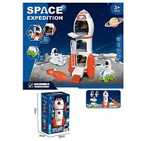 Набор космоса 551-5 (18/2) 2в1, космическая ракета, 2 игровые фигурки, отвертка, 2 вида мини-транспорта