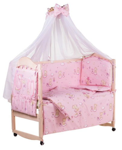 Детская постель Qvatro Gold RG-08 рисунок розовая (мишки, пчелка, звезда)