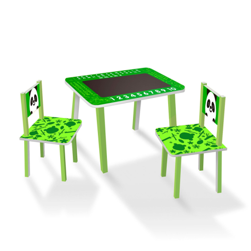 Столик со стульчиками мини Панда (С 025) Салатовый