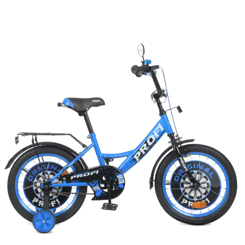 Велосипед детский двухколесный PROF1 Original boy 16д. (Y1644-1) сине-черный фото 2