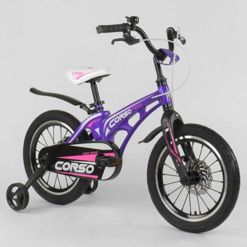Двухколесный велосипед CORSO 16" Фиолетовый (MG-16 Y 101) с магниевой рамой