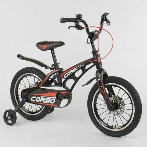 Двухколесный велосипед CORSO 16" Черный (MG-16 Y 464) с магниевой рамой
