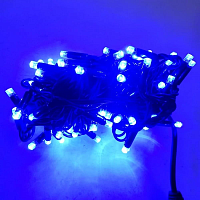 Гирлянда Уличная Нить LED 100, синий, чёрный провод; 7.2 м