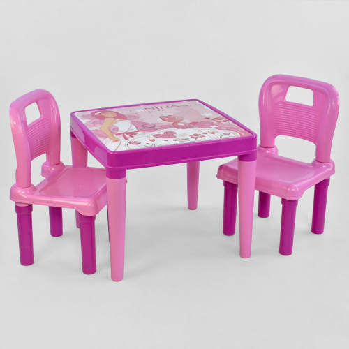 Стол с двумя стульчиками (03-414) Розовый