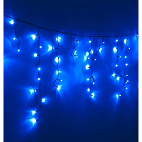Гирлянда Бахрома наружная для фасада LED 100 синяя, чёрный провод; 3,20 м, 0,3*0,5*0,7 м