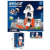 Набор космоса 551-6 (18/2) космическая ракета, 2 игровые фигурки, отвертка, 2 вида мини-транспорта, в коробке