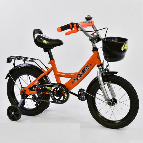 Двухколесный велосипед Corso 14" (G-14208) с дополнительными колесами