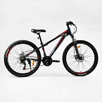 Велосипед Спортивный Corso «PRIMO» 26" дюймов RM-26519 (1) рама алюминиевая 13", оборудование SAIGUAN 21 скорость, собран на 75%
