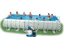 Каркасный бассейн INTEX (28366) с волейбольной сеткой